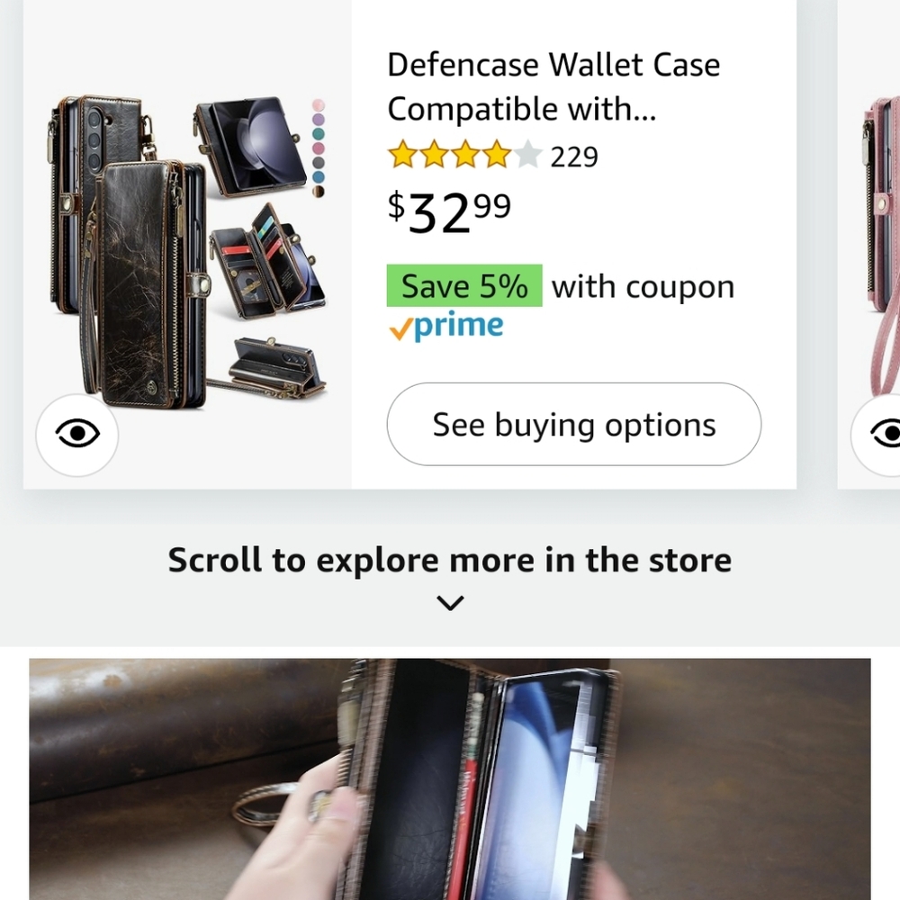Phone wallet for a Samsung Galaxy Fold 5